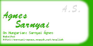 agnes sarnyai business card